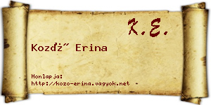Kozó Erina névjegykártya